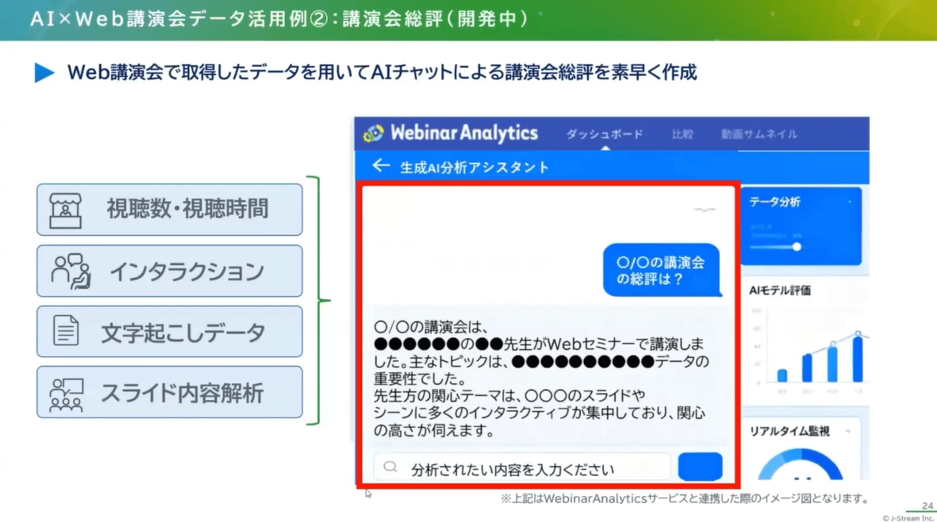 AI×Web講演会データ活用例②:講演会総評(開発中)