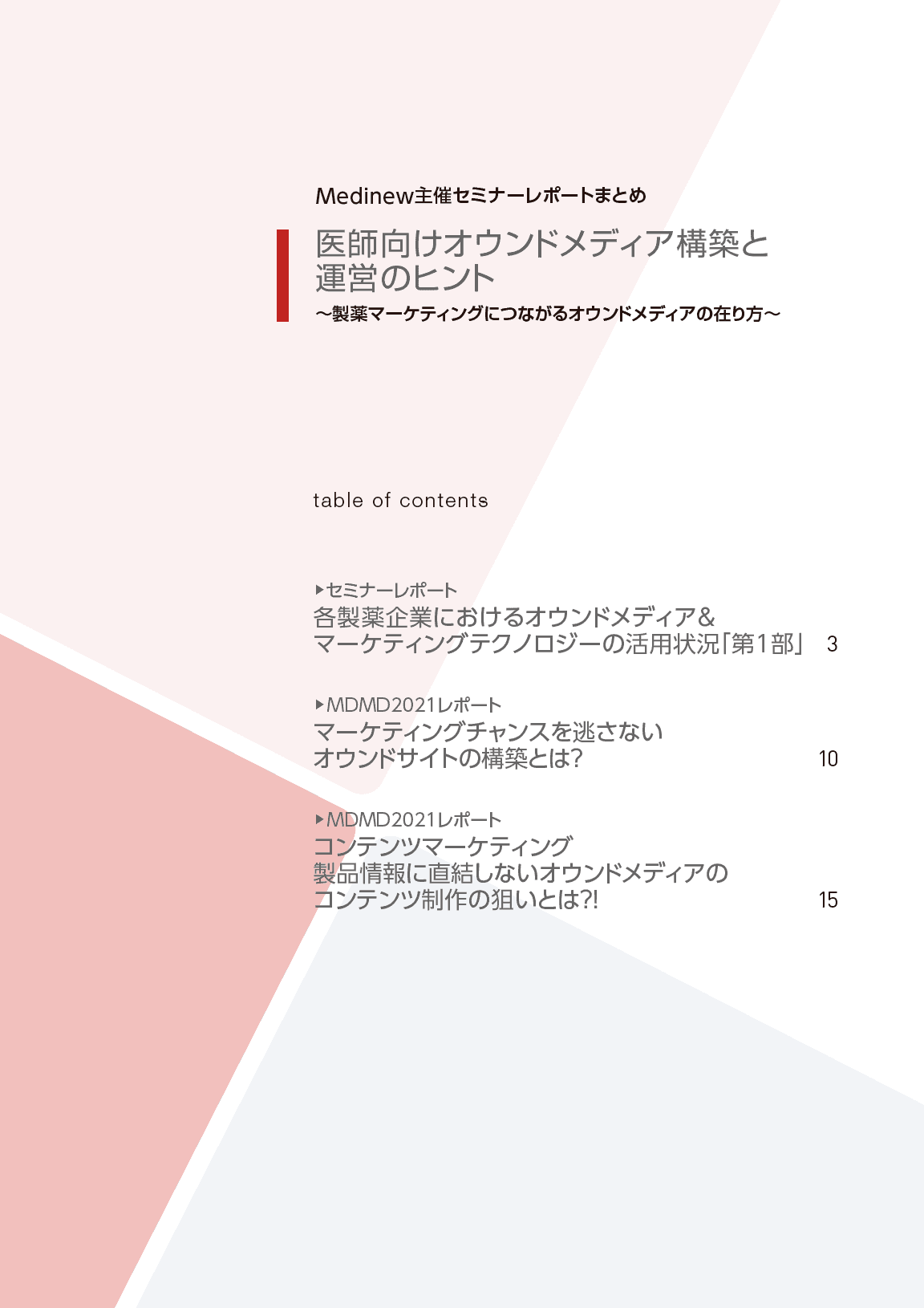 医師向けオウンドメディア構築と運営のヒント目次