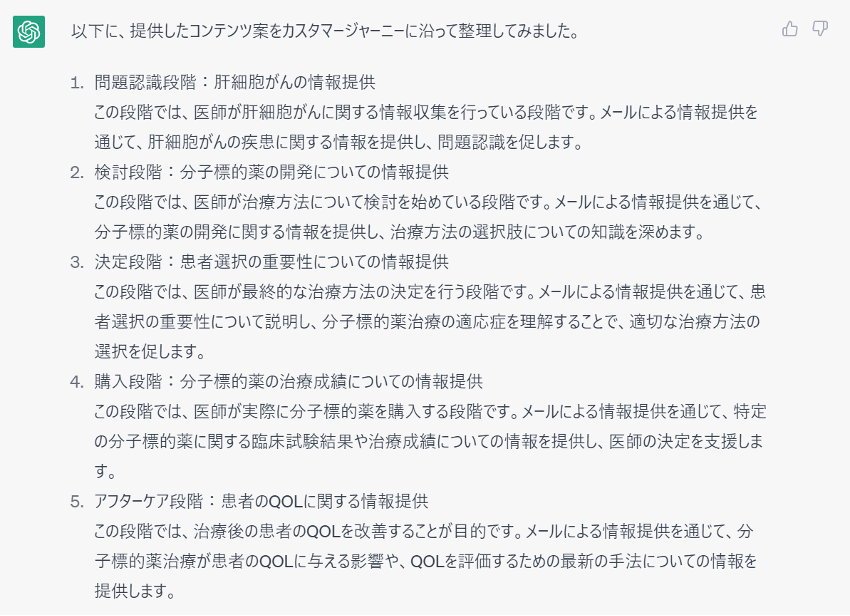 ChatGPT出力結果|メール企画案1